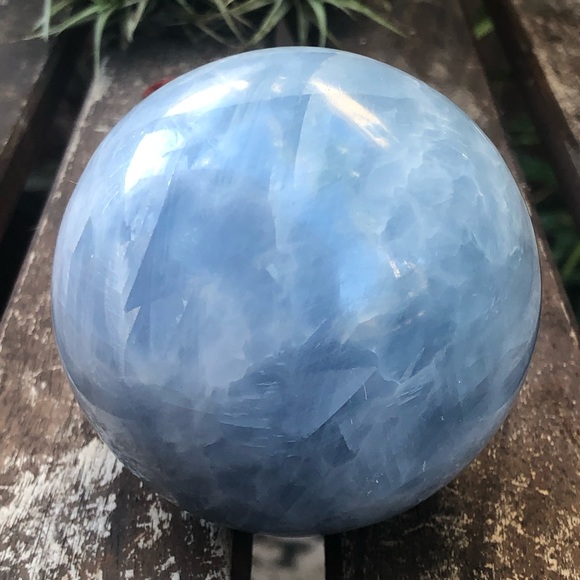 Other - XL Angelite blue celestial calcite crystal sphere